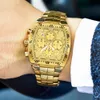 WWOOR Luxury Gold Square Watch Men Military Sports Quartz Waterproof Wristwatches Fashion Chronograph Relogio Masculino 210527