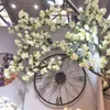 160cm Konstgjord körsbärsblomning Vine Ivy Silk Blommor Fake Sakura Hängande Garland Wreath Wedding Arch Home Rattan Backdrop Decor 211108