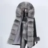 Faída femenina CXFS 2021 Empresa impermeable Chaqueta de invierno Mujer Abrigo real Mapache natural Capucha Larga Parkas Outerwear Detachable