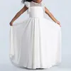 Мода белое кружевное сладкое платье принцессы лето новых лепесток с коротким рукавом платье девушки 2021 сплошная модная детская одежда халат Q0716