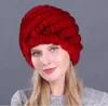 Bonnet / Crâne Casquettes Chapeau Femme Rex Cheveux Ananas Chapeaux Coréen Femmes Fourrure Chapeau De Paille Hiver Automne Épaississement Oreille Protection Personnes Âgées Oliv22