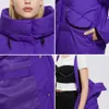 Miegofce Winter Hooded Women Jacket Short Asymmetric Designer Parka Zipper Pocket Coat Avtagbar Strap Parkas D21901 211008