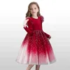 Vestido de estrella de lentejuelas para niñas, primavera 2021, vestidos de princesa de manga larga para niños, ropa de fiesta de cumpleaños para niñas 4 5 6 8 10Y G1218