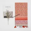 Mode belle boucle florale gland coton Hijab écharpe dame imprimer Pashmina châles et enveloppes étole Hijab musulman 180*90Cm