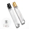 10ml luxus dicke transparente glas parfümflasche gold silber schwarzer kreis quadratisch nachfüllbare rolle auf ölflaschen