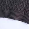 Mulheres outono vintage coletes de malha camisola sem mangas v-pescoço feminino feminino fêmea feminino colete sólido com nervuras camisolas roupas 210513