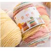 1 pc arco-íris algodão 5 fios de leite algodão gradiente cor segmento tingido crochet stitch stitch scarf chapéu chapéu é simples afk004 y211129