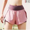 New Women's 2 in 1 Sports Shorts with inner lining breathable anti-light yoga fitness running pants