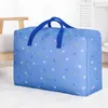 Förvaringspåsar Bärbar tryckta väska Anti-damm Garderob Quilt Kläder Handtag Container Vattentät Travel Package Closet Organizer