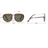 2021 Retro runde Leopardenmuster Damen Doppelstrahl Polygonal Sonnenbrille Herren Hawksbill Brille