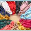 Ponny Tails Holder Jewelry Long Ribbon Women Ponytail Scrunchies Scarf Elastic Bands Knutade streamer Ties Silky Satin Headwear Hair Aessorie