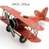 VILEAD 21cm Iron Airplane Figurines Retro Metal Plane Model Vintage Home Decoration Accessories Aircraft for Kids Gifts Ornament 210607