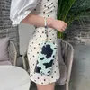 2021 mode zomer contrast kleur koe patroon multi-compartiment portemonnee lange horizontale koppeling tas vrouwen handtassenjnnk