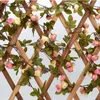 Ghirlande di fiori decorativi 2,2 m 42 teste Rose di seta finte Vite di edera artificiale con foglie verdi per la decorazione domestica di nozze Ghirlanda appesa