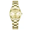 Relógios de pulso Chronos relógios para mulheres redondo relógio de aço inoxidável quartzo rosa ouro bling senhoras presentes250l
