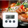 Elektronisch LCD-temperatuurinstrument Digitale Voedsel Thermometer Probe voor vlees Water Olie Sensor Accessoires Keuken BBQ Koken Alarm Timer TP11