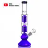 Dab Rig Glass Bong hookahs Two-layer 6x arms perc bongs water pipes blue percolator with oil rigs