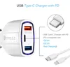 Fast Quick Car charger 3 USb Type C 35W 7A Auto power adapter chargers for samsung s7 s8 android phone pc3679077