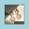 Oorbellen Sieraden Trendy Sweet Daisy Koreaans voor vrouwen tiener meisjes eenvoudige mode oor clips studs party zomer dragen geschenken fabrieksprijs