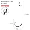 100pcs/lot Narrow Sea Fishing hook High quality Crank Hook for Soft Worm Bait Crankbait 6#- 5/0#