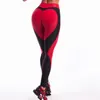 Coeur Forme Leggings Femmes Rouge Noir Couleur Taille Haute Pantalon Patchwork Imprimé Leggins Grande Taille Élastique Fitness 211215