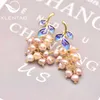 Xlenag natuurlijke onregelmatige geometrische bloemvorm parel drop oorbellen dames unieke onafhankelijke geschenk handgemaakte sieraden GE0981