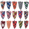 Dog Bandana Plaid Pet Scarf Triangle Bib Kerchief for Small Medium Large Dogs Washable Square Printing Adjustable Reversible Puppy Cat Xmas Birthday Gift