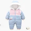 Design de moda inverno aquecido bebê roupas 6m 9m 12m 18m crianças espessamento bodysuit one-peças menino menina footies 210529