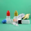 100 Sets/Lot 10ml 1/3 OZ Plastic Dropper Bottles With Child Proof Safety Caps & Long Thin Nipple Tips PE Safe For Liquid Juice Lotion Flux 10 mL