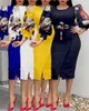 Kobiety czarne sukienki bodycon eleganckie lampionowe sukienka plus size letnia sukienka 2021 Drukuj afrykańskie damskie przyjęcie urodzinowe Casual2049