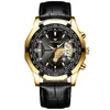 Watchbr-Nuovo orologio colorato stile sportivo Orologi alla moda (cassa in oro quadrante nero)