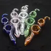 Groothandel Dubbele Kom Glasbuizen Roken Hookah Tabak Glas Lepel Pijp Gekleurde Mini Glasleidingen Kleine Handleidingen voor Oliebrander DAB