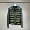 Jaquetas masculinas de inverno com penas de lã tricotadas e 90% de penas de pato branco com patchwork com zíper e casacos masculinos de outono 210916