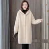 Damesgeulcoats dames Wywan 2022 groot formaat dikke mink fluweel middenlengte jas vrouwelijke Koreaanse versie mode wilde imitatie