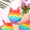 Decompressie Toy Bubble Toy Bag Silicone Rainbow Unicorn Schouder Messenger Exquisite en praktisch met riemen