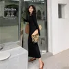 Casual Dresses Women Long Sweater Dress Autumn And Winter Knit Maxi Solid Color Loose