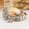 Vintage Bohemian Gold Color Elephant Heart Charms Bracelets For Women Fashion Chain Gift Pulseira Feminina Jewelry Charm