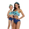 Dwa kawałki rodziny mecz stroje kąpielowe matka córka mama dzieciak bikini kąpielowy kostium kąpielowy beachwear mama i dziewczyny pływać ubrania 210417