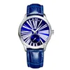 Нарученные часы Reef Tiger/RT Ultra Thin Ladies Luxury Watch Blue Dial Mechanical Gift