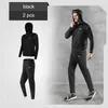 Yoga Outfits Casual Men Jogging Hooded Coat Sport Set Fitnessbyxor Running Wear Outdoor Jumpsuit Gym 2 stycken