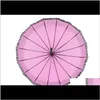 Elegante ombrello semimatico in pizzo Fantasia Ombrelli a pagoda soleggiati e piovosi 11 colori disponibili Hhdct V3U685152202