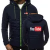 Sweats à capuche pour hommes Sweatshirts YouTube 2021 Est Vestes d'hiver Plus chaud Coupe-vent Manteaux Coton Imperméable Vêtements d'extérieur Casual Zipper Tops Vêtements