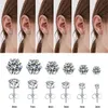 6 paires boucles d'oreilles en acier inoxydable ensemble hypoallergénique zircone cubique 18K or blanc 316l boucles d'oreilles CZ2176774