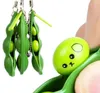 Squeeze Toys Extrusion Bean Keychains Pea Soybean Keyring Party Favor Edamame Fidget Decompression Phone Straps Kids Gift