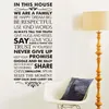 In dit huis Familieregels Home Decor Quotes Muursticker 8084 Decoratieve Adersivo de Parede Vinyl Muursticker Wall Art 210420