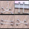 Bell Drop Delivery 2021 Navel Belly Ring Piercing Stud med flexibel bar för Body Jewelry -knappringar Anqrz