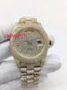 High quality Automatic full diamond watch 40mm gold case stones bezel and diamonds dial full works wrist men watches 215Y