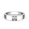 Solitario de compromiso de diamante de talla princesa de 0,5 quilates para su anillo de platino macizo 950, joyería matrimonial