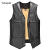 leather winter vest
