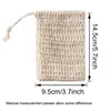 Natural Sisal Soap Bag Saver Holder Pouch Bath Toalettförsörjning Exfolierande duschnät Tvålar Förvaringspåsar Drawstring Foaming Easy 6205213